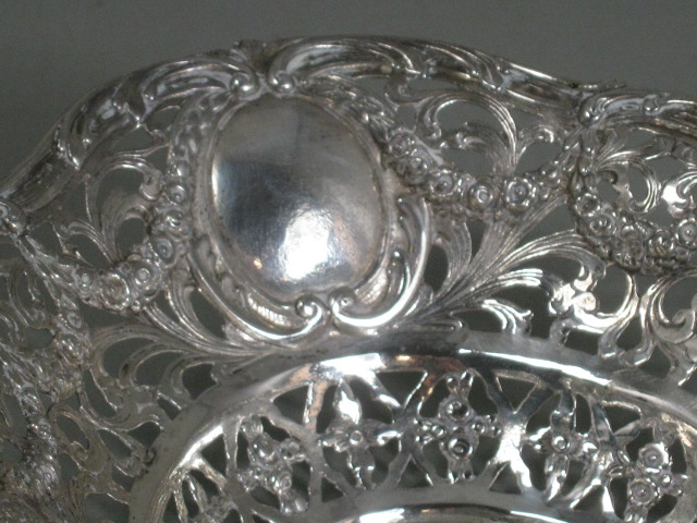 Vtg Antique 800 Fine Silver 7.5" Repousse Bowl Cupid Cherub Angel German? 5oz NR 4
