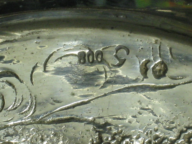 Vtg Antique 800 Fine Silver 7.5" Repousse Bowl Cupid Cherub Angel German? 5oz NR 5