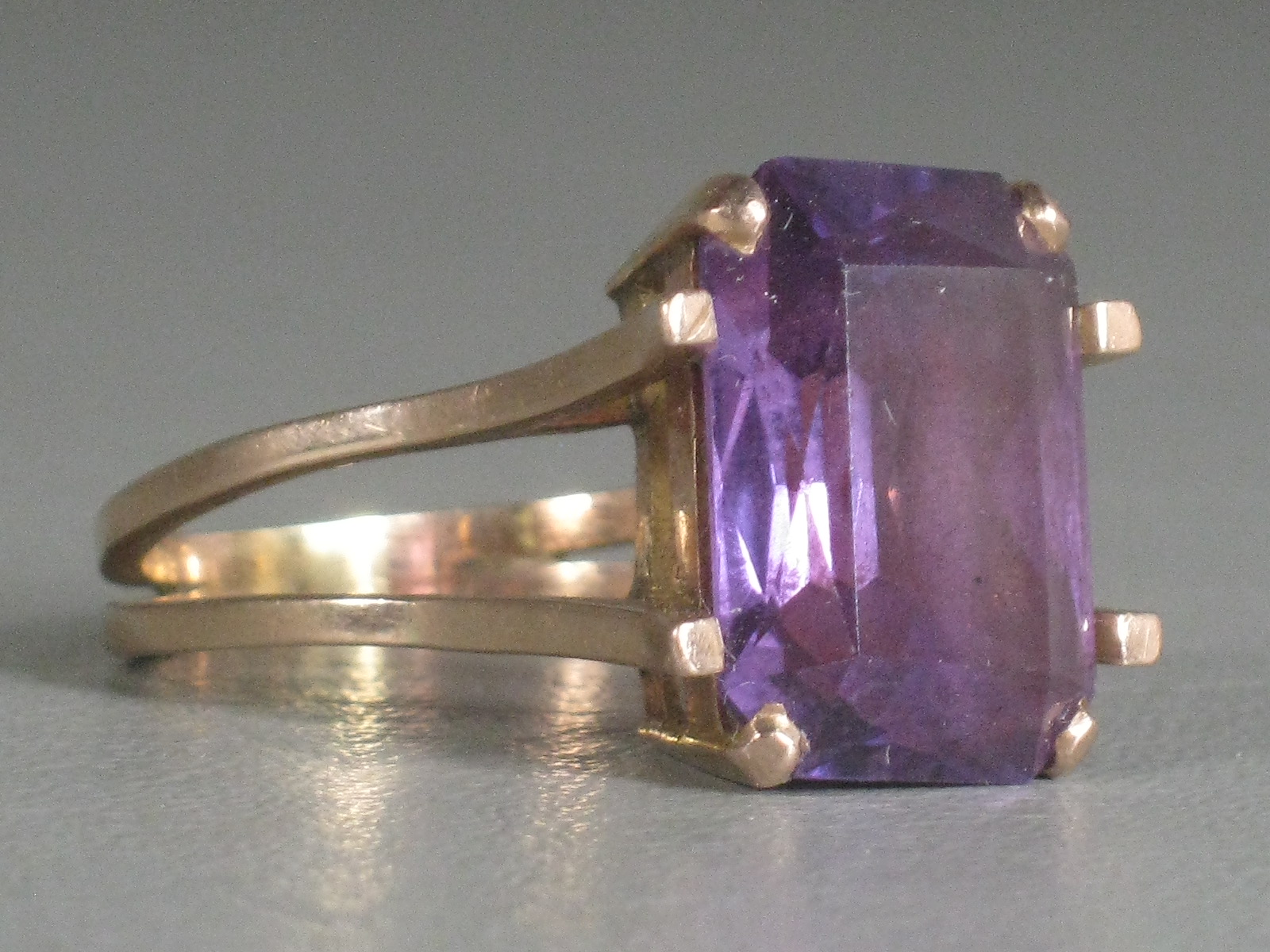 Vintage Antique Amethyst Ring Size 8.25 Estate Jewelry Rose Gold? No Reserve! 1