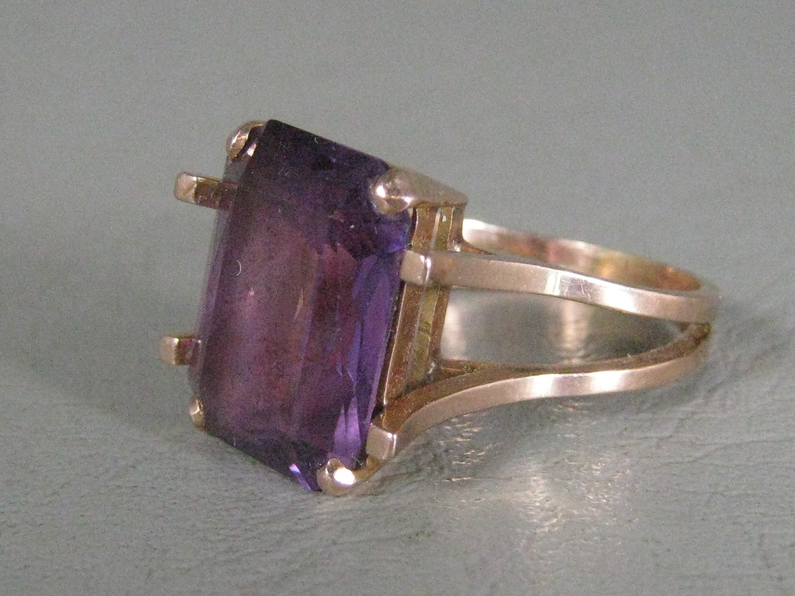 Vintage Antique Amethyst Ring Size 8.25 Estate Jewelry Rose Gold? No Reserve! 3