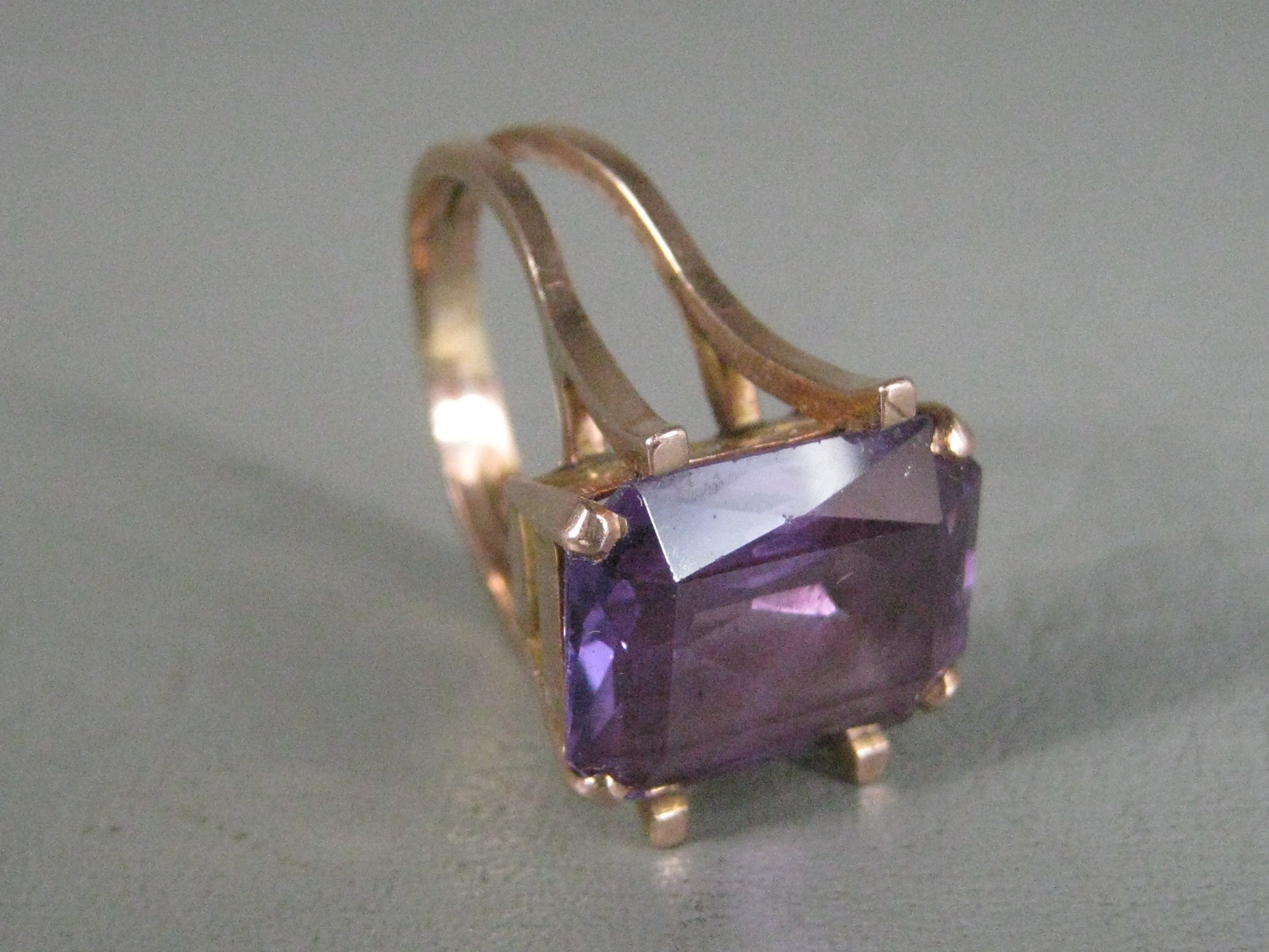 Vintage Antique Amethyst Ring Size 8.25 Estate Jewelry Rose Gold? No Reserve! 4