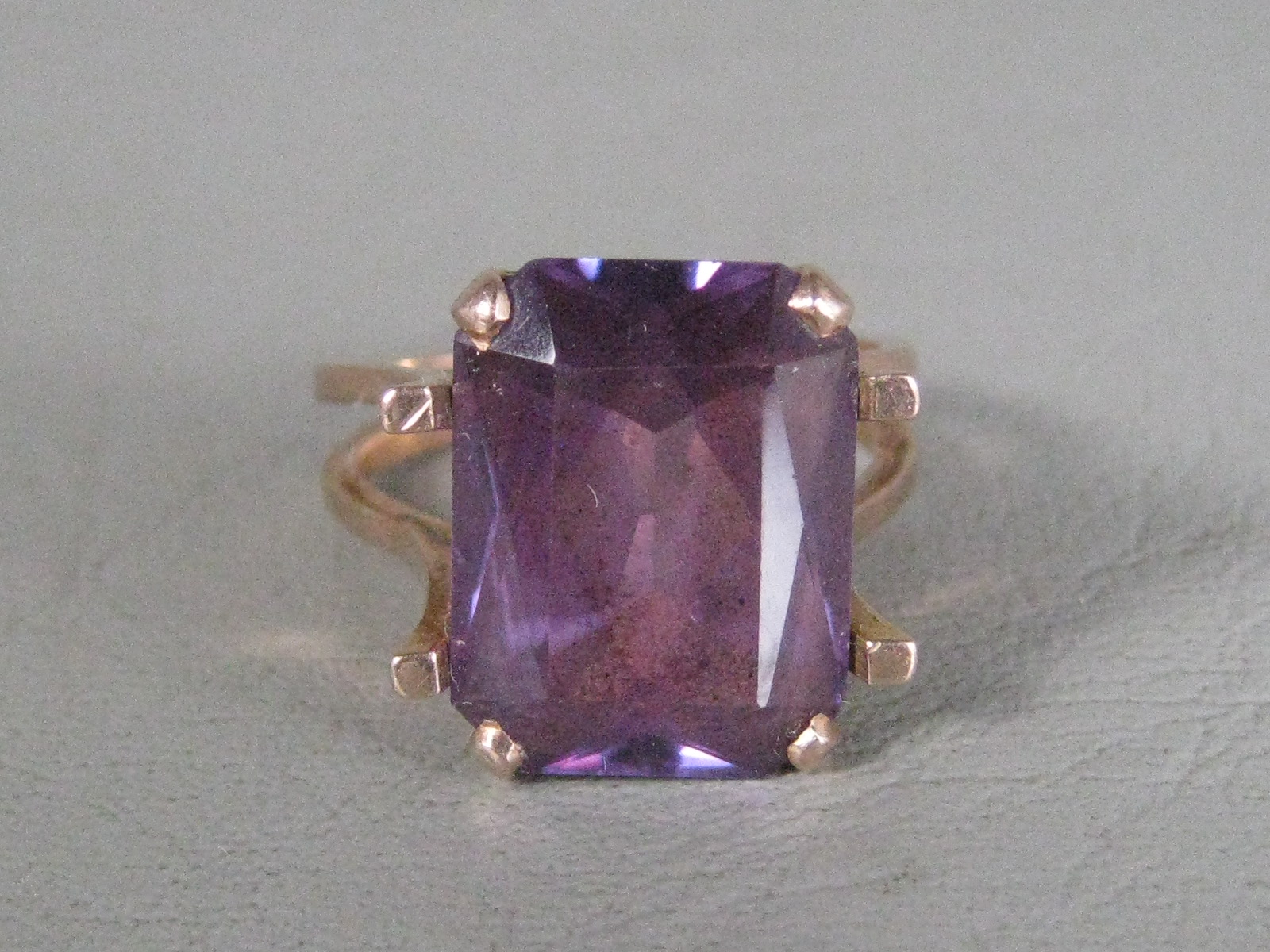 Vintage Antique Amethyst Ring Size 8.25 Estate Jewelry Rose Gold? No Reserve! 5