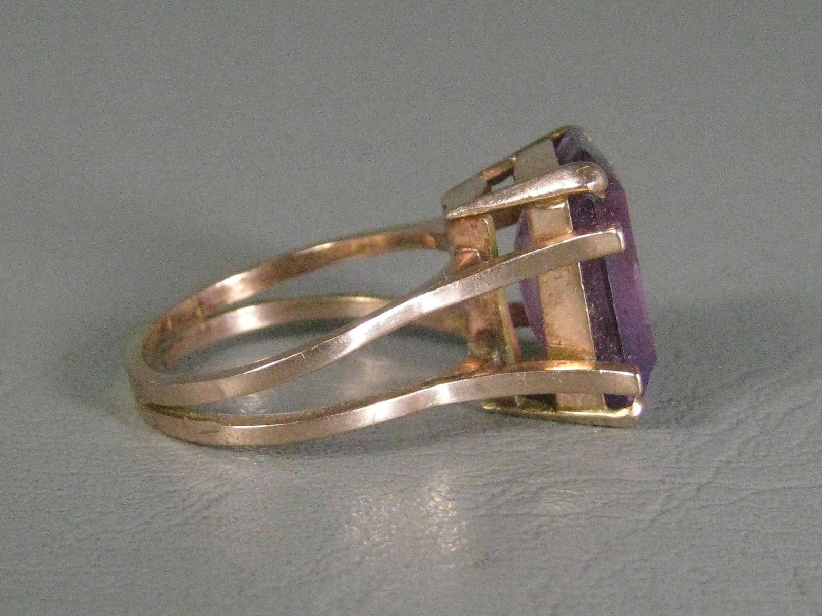 Vintage Antique Amethyst Ring Size 8.25 Estate Jewelry Rose Gold? No Reserve! 6