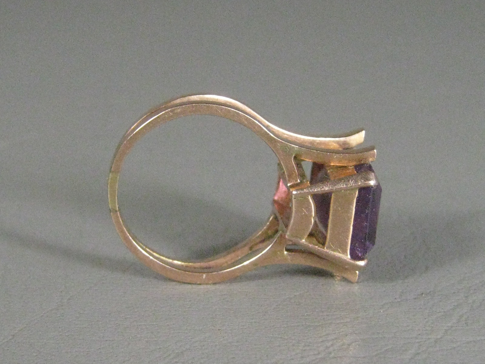 Vintage Antique Amethyst Ring Size 8.25 Estate Jewelry Rose Gold? No Reserve! 9