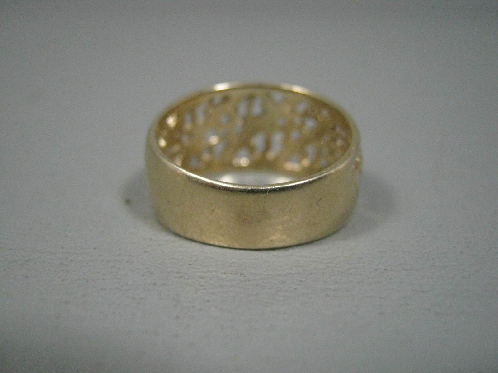 Lovely 14k Yellow Gold Ladies Womens Beverly Hills Filigree Scroll Ring Size 7 2