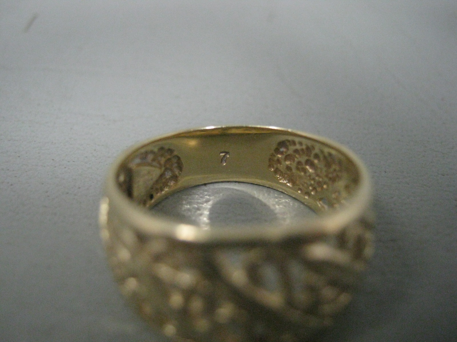 Lovely 14k Yellow Gold Ladies Womens Beverly Hills Filigree Scroll Ring Size 7 5
