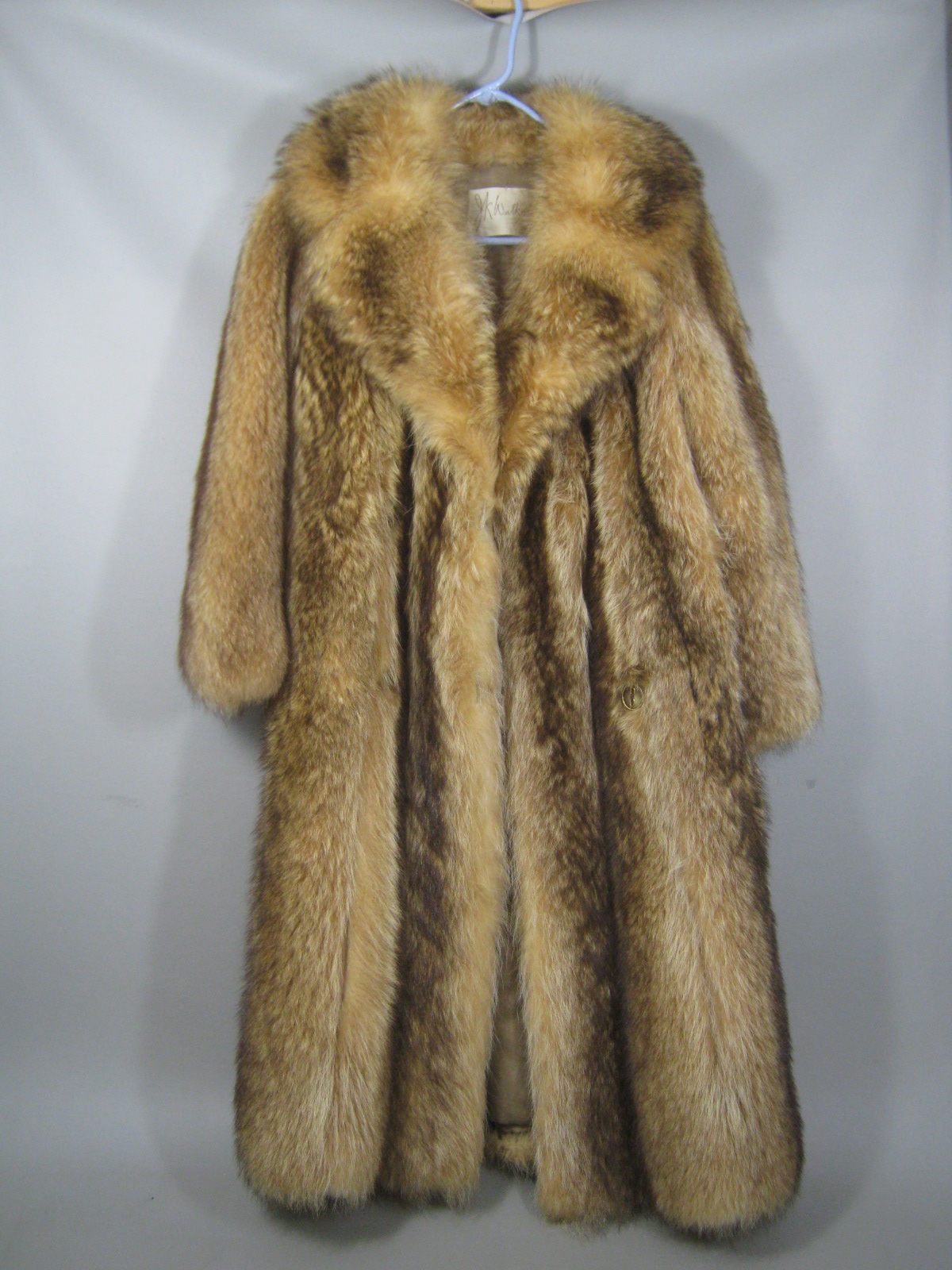 Womens Ladies Vtg JK Walkden Raccoon Fur Long Winter Coat Approx. Size 6 NO RES!