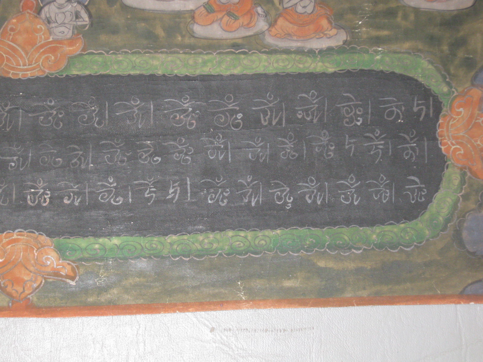 Rare Antique 1890-1910 Tibetan Thangka Painting On Cloth Buddhist Art 33"x23" NR 11