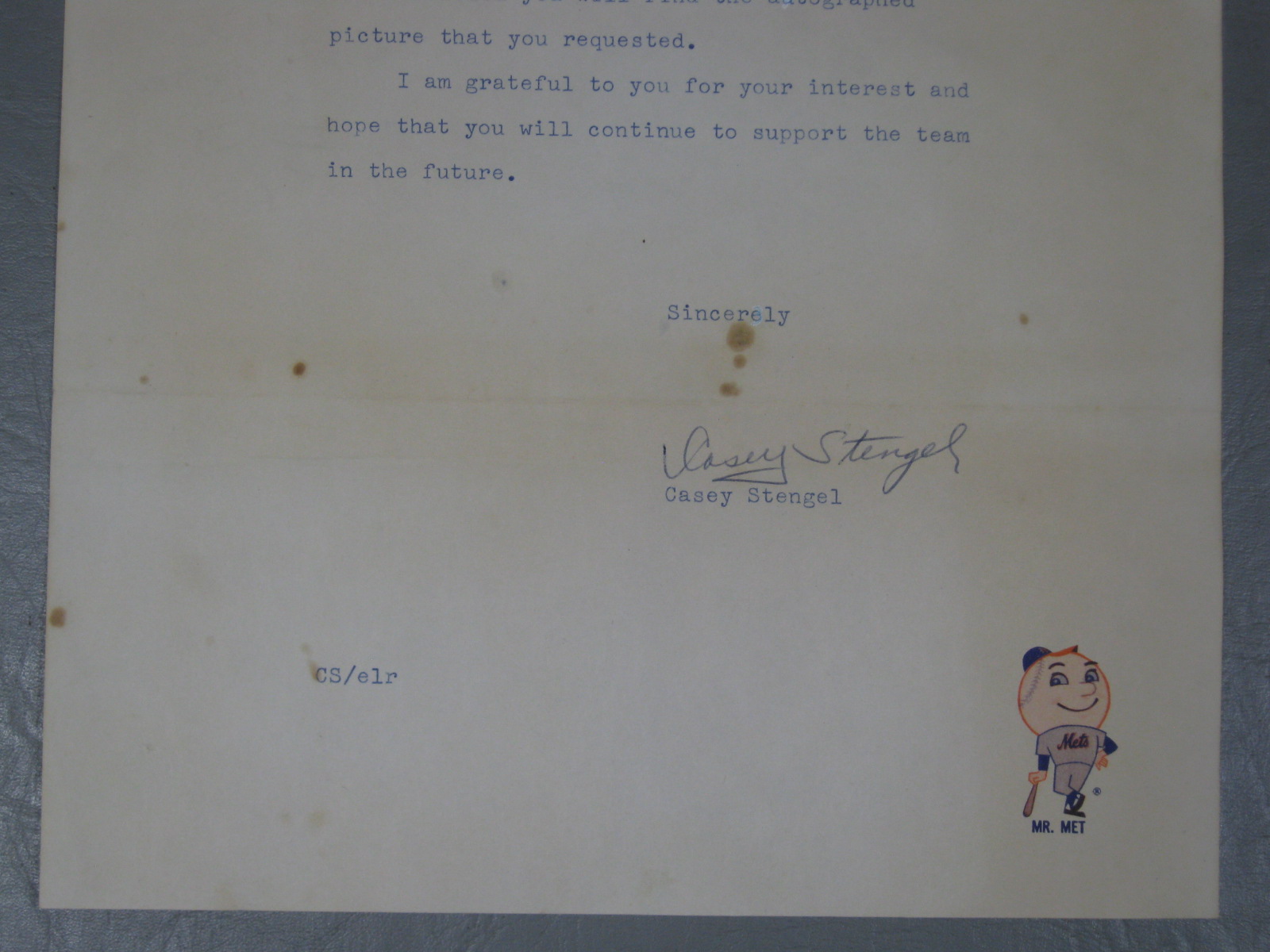 Rare Original Casey Stengel Signed 1964 NY Mets Letter + Photo 2 Autographs! NR! 2