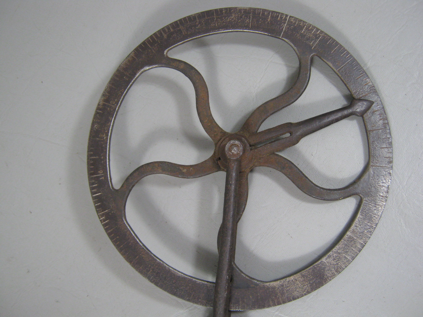 Vtg Antique Wells Bros & Co Little Giant Measuring Wheel Wood Handle Blacksmith 2