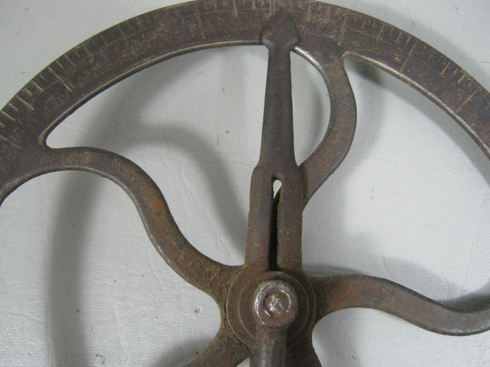 Vtg Antique Wells Bros & Co Little Giant Measuring Wheel Wood Handle Blacksmith 5