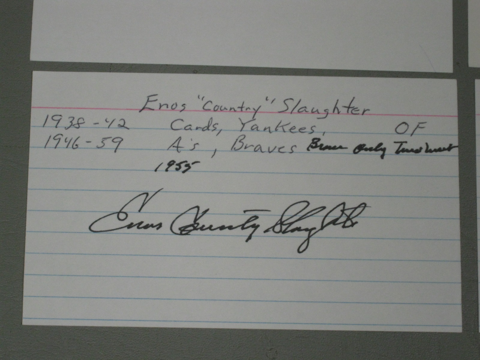 185 Vtg NY Yankees Baseball Player Signed Autograph Card Lot 1940s-90s HOF + NR! 2
