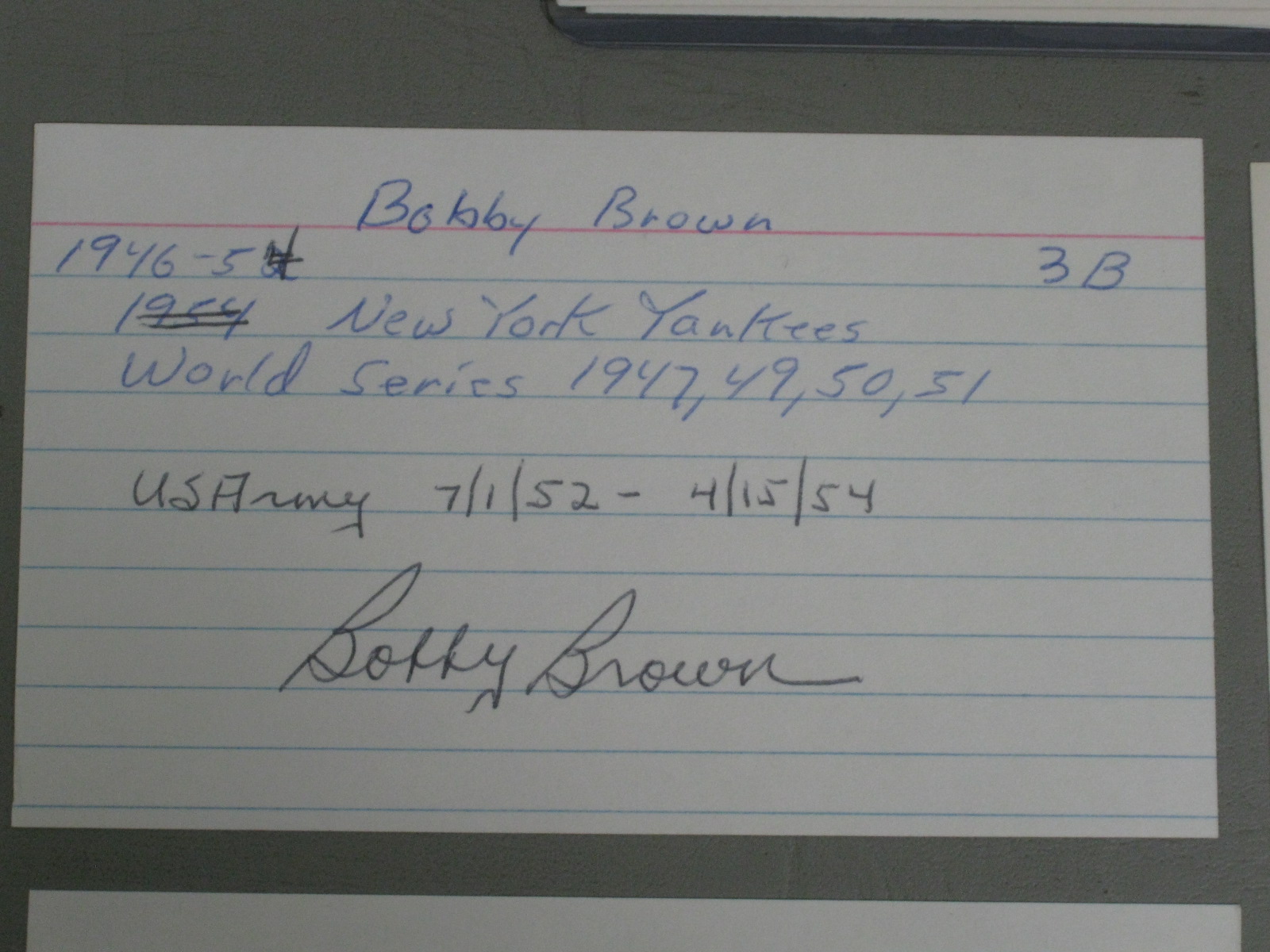185 Vtg NY Yankees Baseball Player Signed Autograph Card Lot 1940s-90s HOF + NR! 6