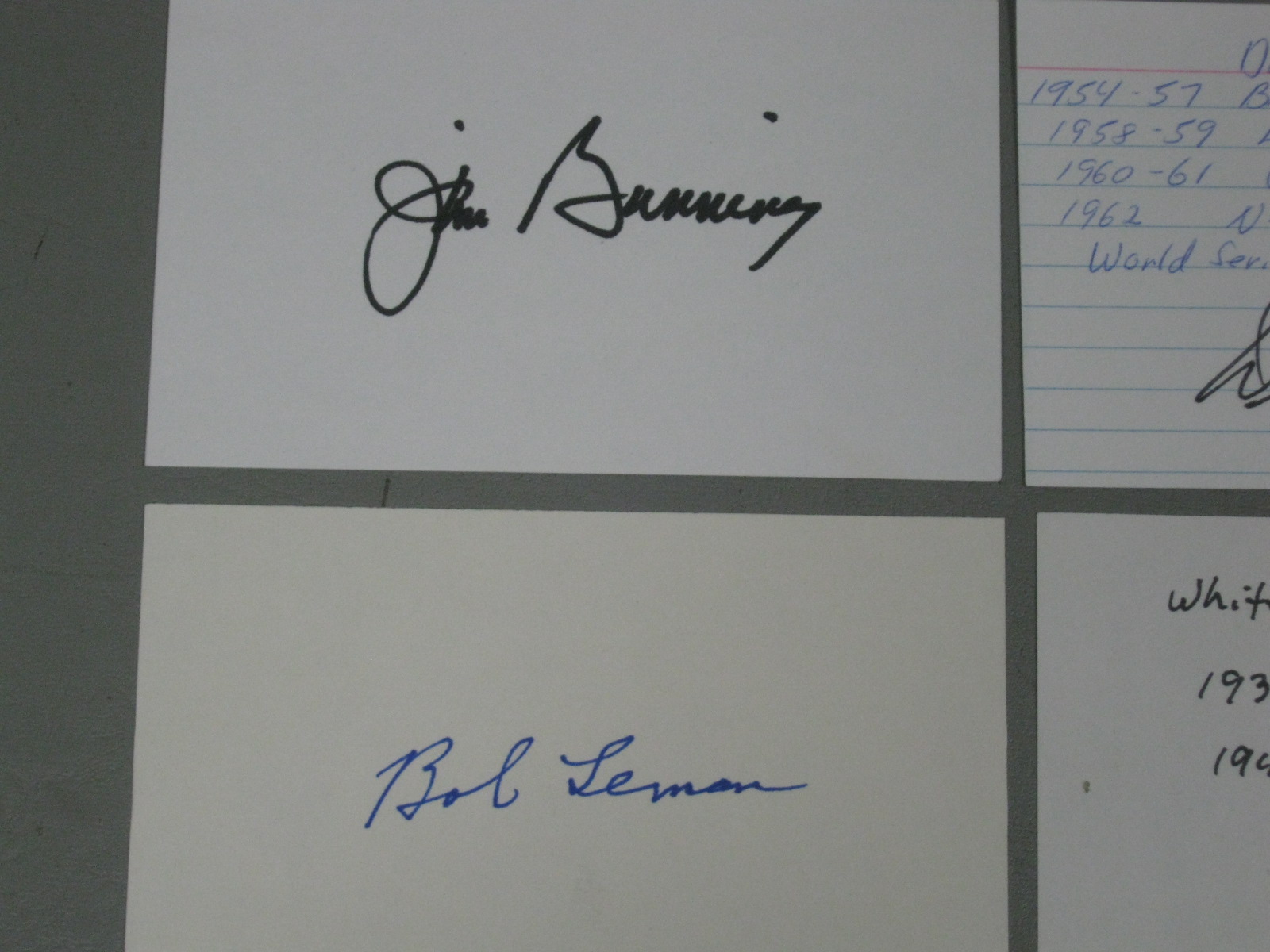 226 Vtg MLB Baseball Signed Autograph Card Lot HOF+ 1940s-90s Bob Lemon Bunning 1