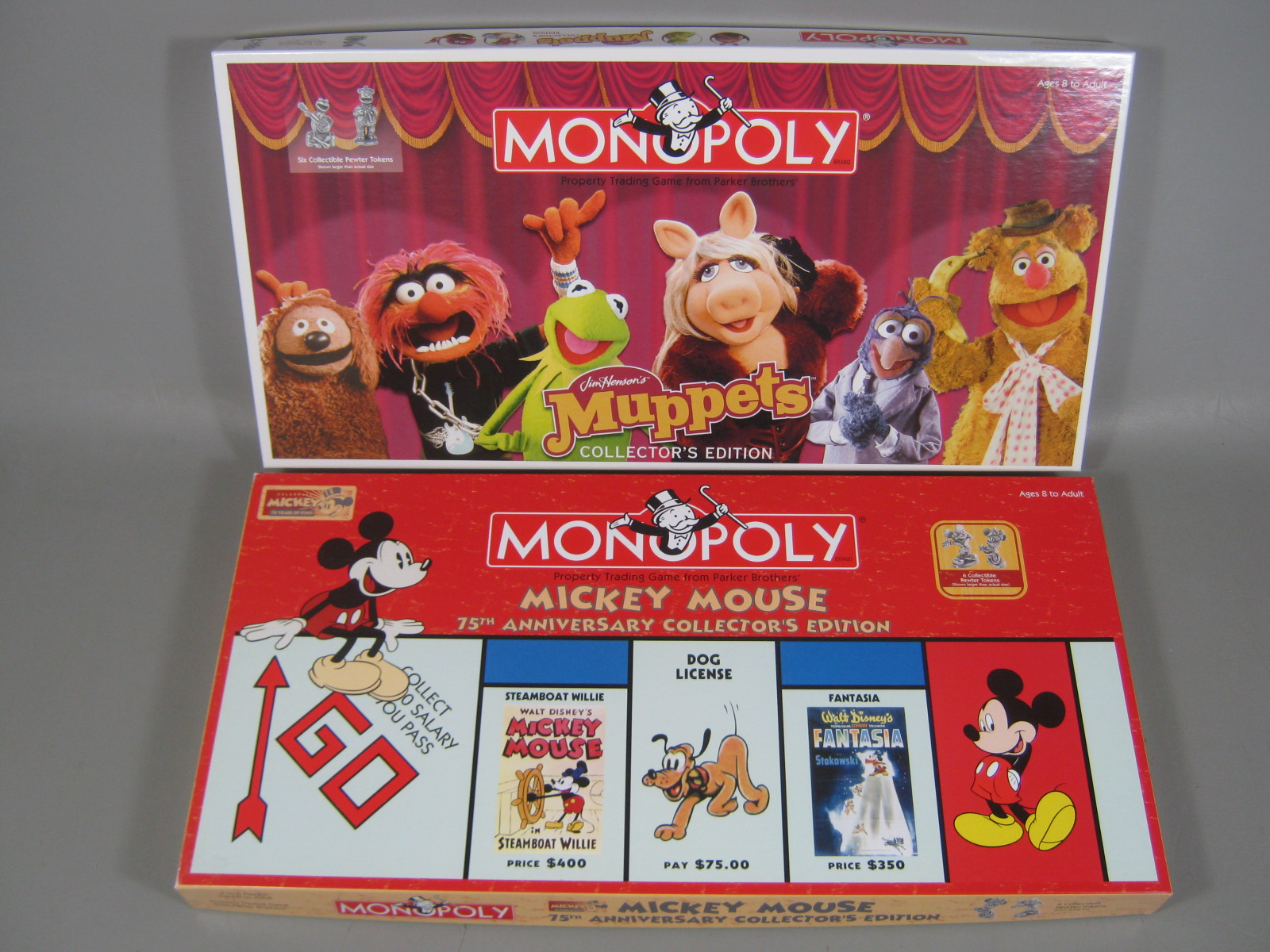 2 Monopoly Games Mickey Mouse 75th Anniversary & Muppets Collectors Editions NR!