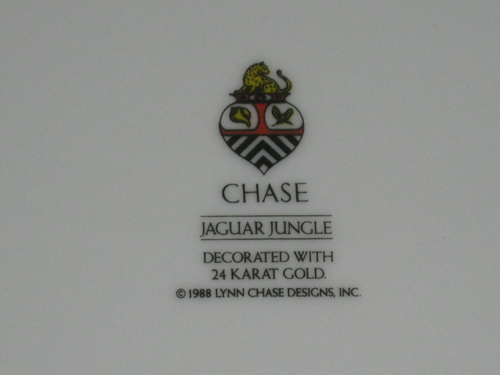Vtg Lynn Chase Jaguar Jungle 12" Inch Serving Bowl Decorated With 24 Karat Gold 9