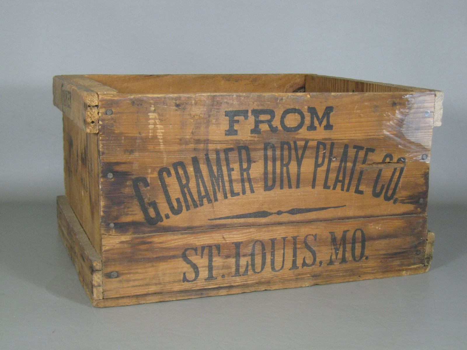Antique 1800s Cramer Dry Plate Photo Negatives Wood Wooden Crate Box St. Louis 2
