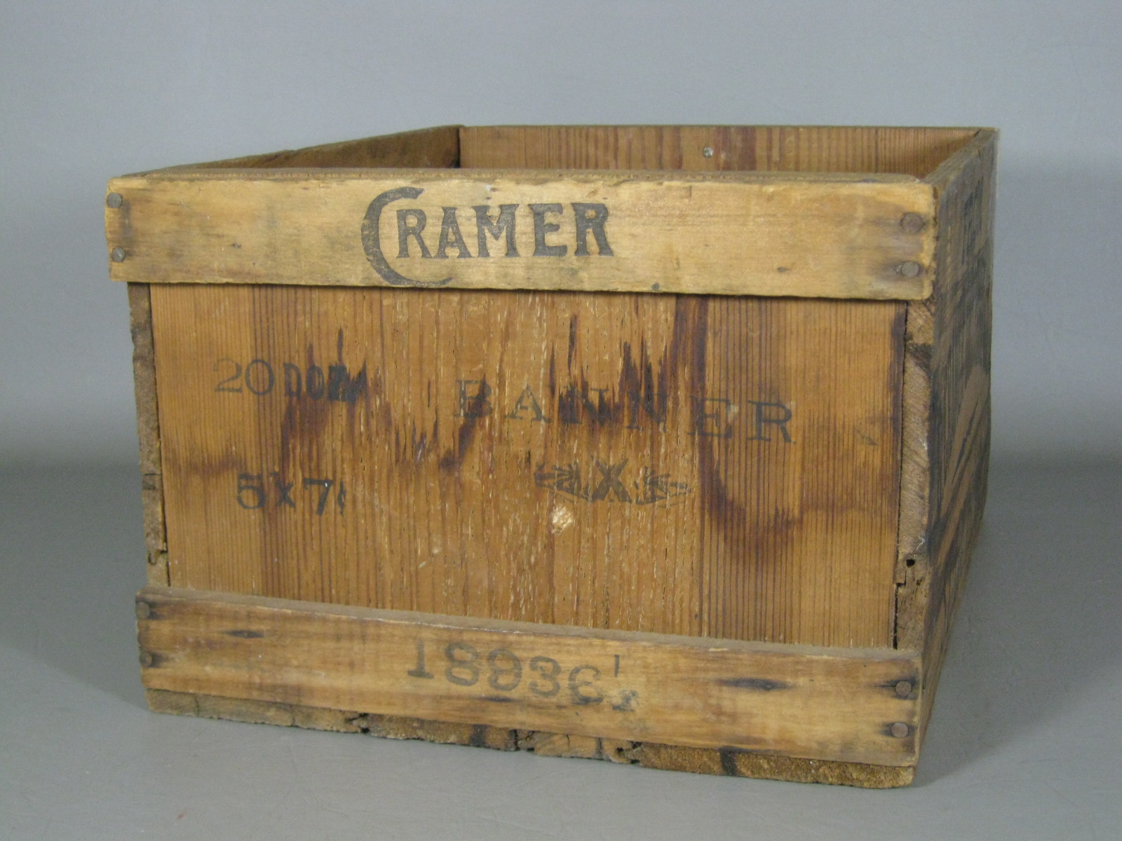 Antique 1800s Cramer Dry Plate Photo Negatives Wood Wooden Crate Box St. Louis 3
