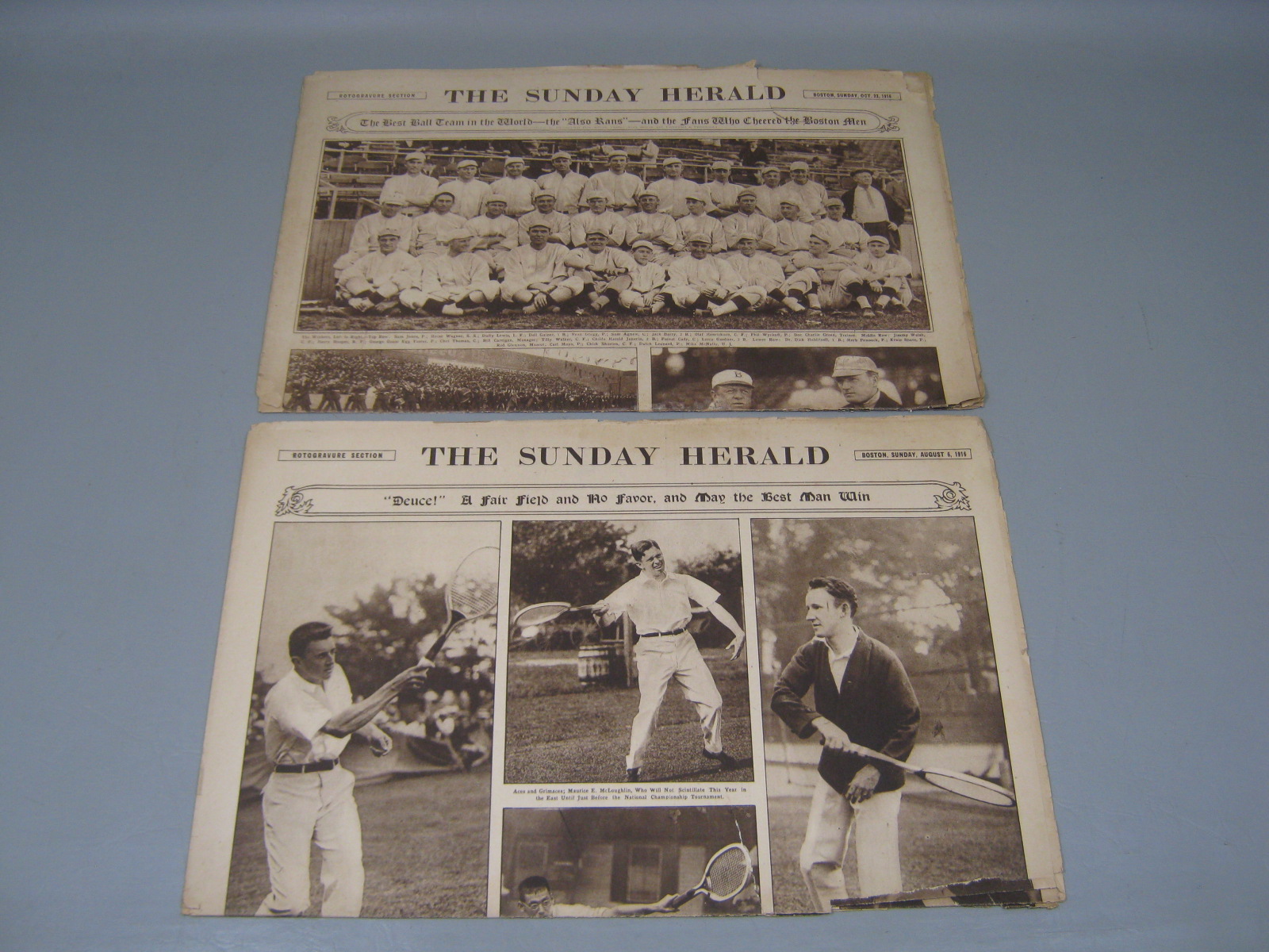 Boston Sunday Herald Newspapers Oct 1916 Babe Ruth Boston Red Sox World Series +