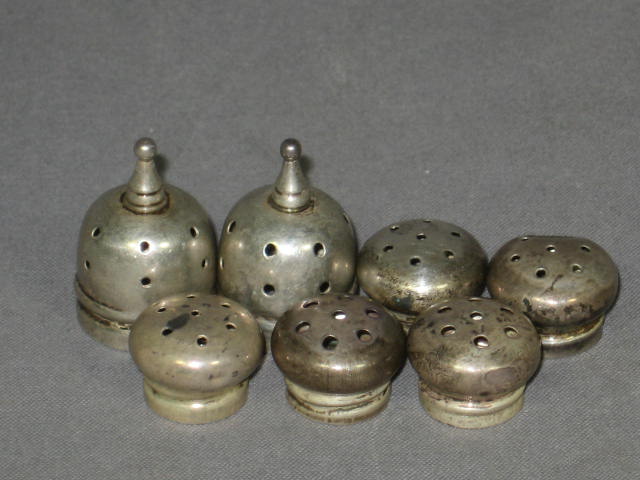 Weighted Sterling Silver Salt Shakers Candleholders + 9