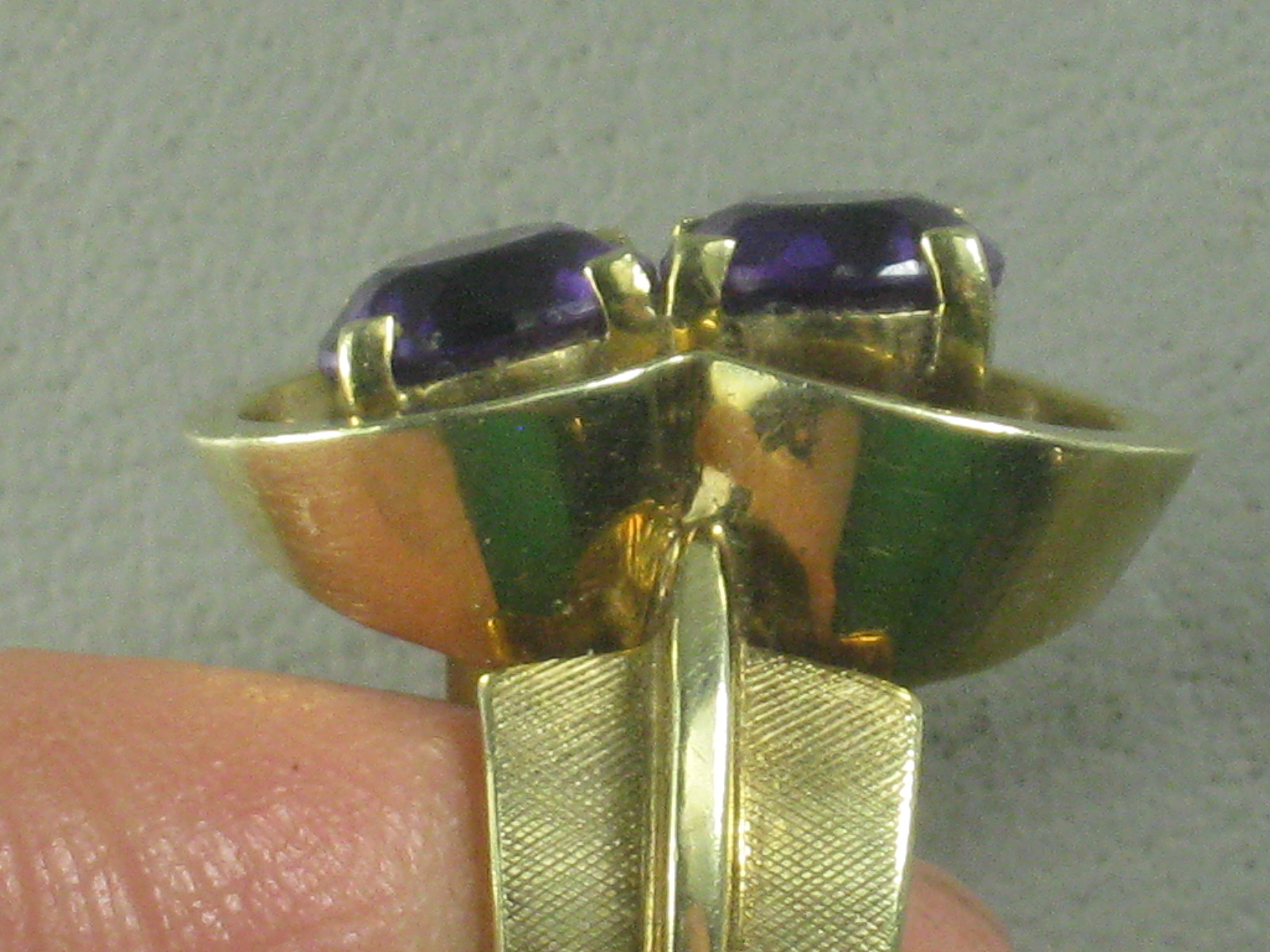 Ladies Vtg 585 14K Yellow Gold Figure 8 Amethyst Ring Size 6.75 6 3/4 .5 1/2 Oz 2