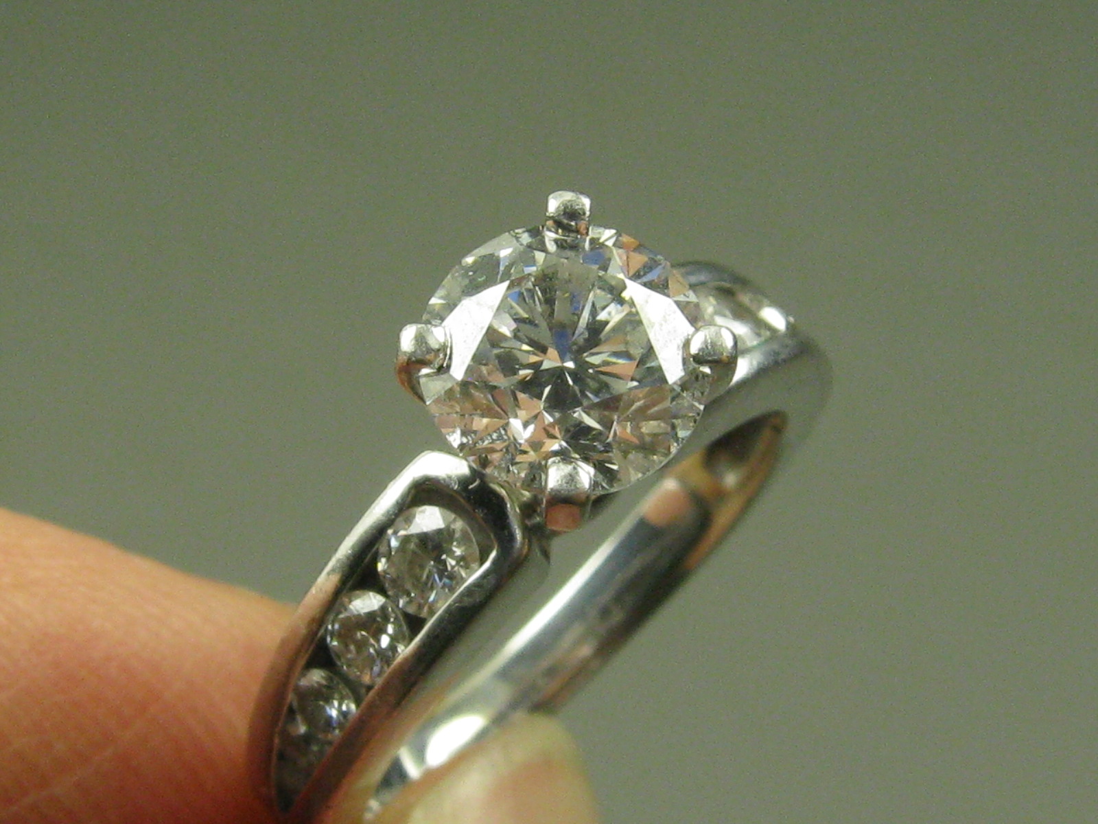 1.25ct Round Brilliant Diamond I/SI2 GIA 14kt White Gold & Platinum Ring 1.61ct