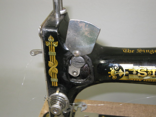 Vtg Antique 1904 Singer 27 Sewing Machine + Case B179807 Sphinx Memphis Egyptian 3