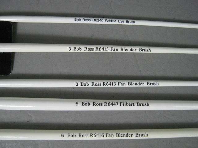 New 10 Bob Ross Unused Paint Brushes W/Black Zipper Canvas Case Art Supplies Lot 2