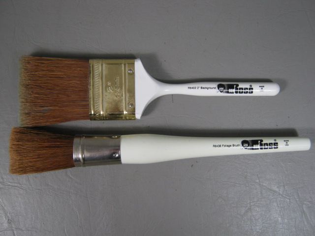 New 10 Bob Ross Unused Paint Brushes W/Black Zipper Canvas Case Art Supplies Lot 3