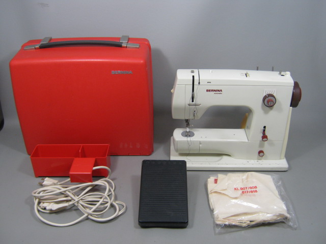 Bernina 807 Minimatic Sewing Machine W/ Type 213 Foot Pedal Power Cord Red Case+