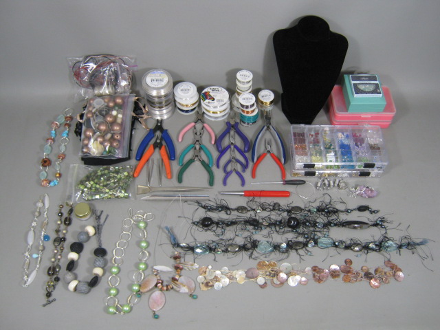 Jewelry Supplies Lot Tools Beads Wire Settings Swarovski Crystal Sterling Cameos