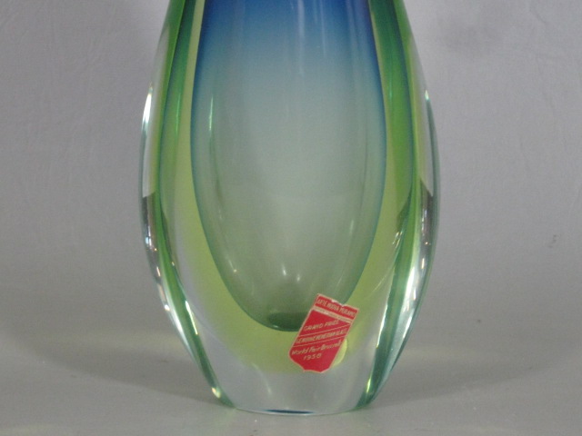 Vtg 1958 Seguso Murano Mid Century Modern Art Glass Vase Brussels Worlds Fair NR 2