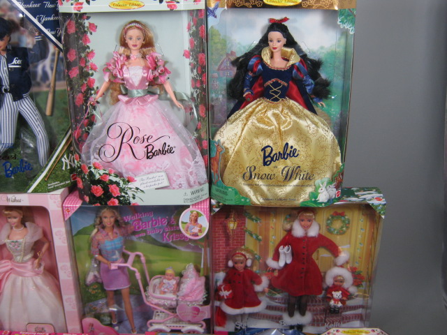18 Barbie Doll +Box Birthday Wish Holiday Sister Rose Snow White Walking Yankees 4