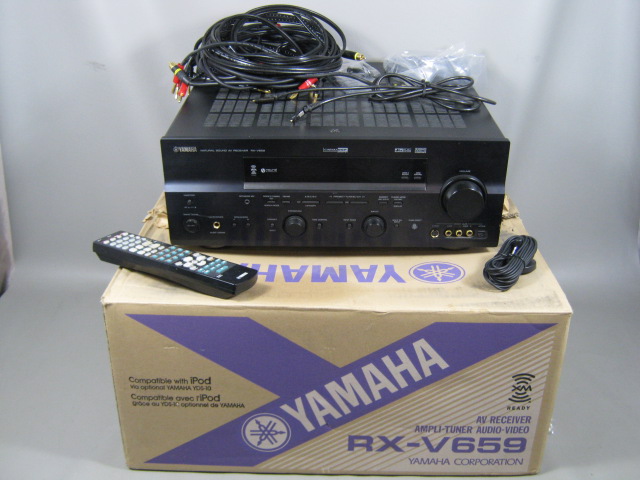Yamaha RX-V659 AV Receiver 7.1 Surround 700 Watt Home Theatre + Speaker Cables