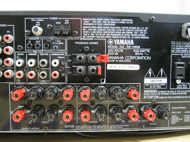 Yamaha RX-V659 AV Receiver 7.1 Surround 700 Watt Home Theatre + Speaker Cables 4