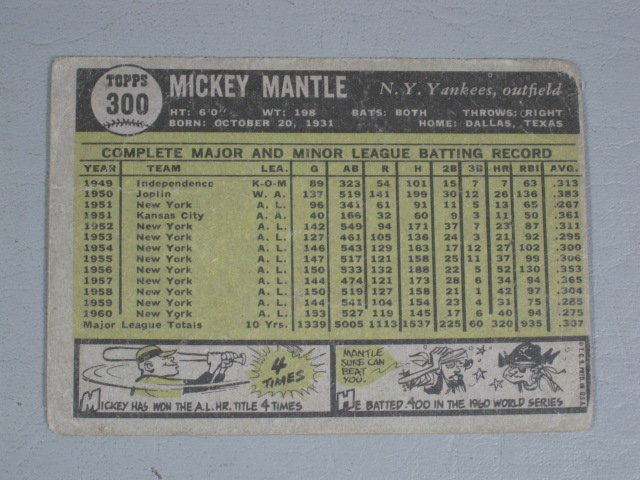 7 Vtg Mickey Mantle NY Yankees Baseball Cards Lot Topps 487 563 300 150 50 NR! 6