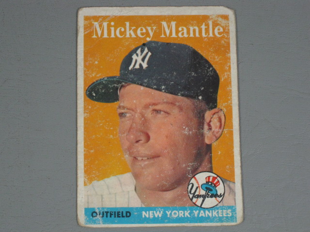 7 Vtg Mickey Mantle NY Yankees Baseball Cards Lot Topps 487 563 300 150 50 NR! 7