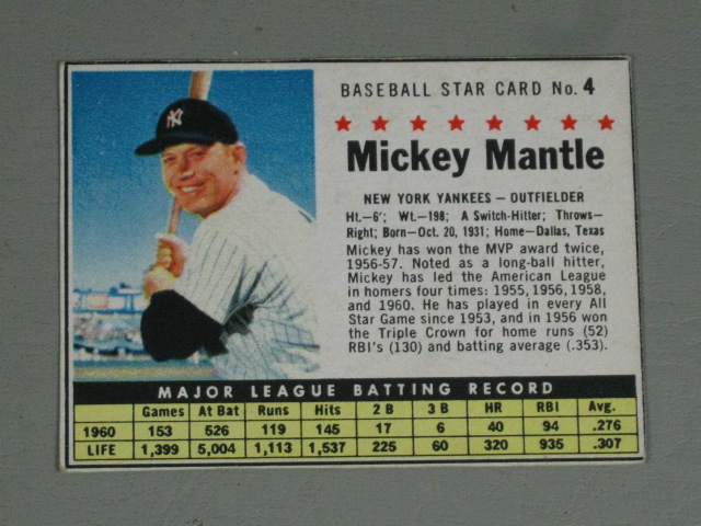 7 Vtg Mickey Mantle NY Yankees Baseball Cards Lot Topps 487 563 300 150 50 NR! 13