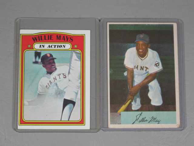 Vtg Baseball Card Lot Willie Mays Bowman 89 Topps 50 In Action SF Giants NR!