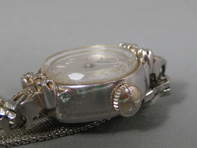Vtg 1968 Lady Hamilton 14K White Gold Diamond Ladies Watch Wristwatch NO RES! 5