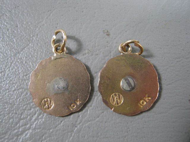 9 Vtg New Jersey Bell Telephone Bracelet Charms 10K Gold Diamond Emerald Ruby NR 4