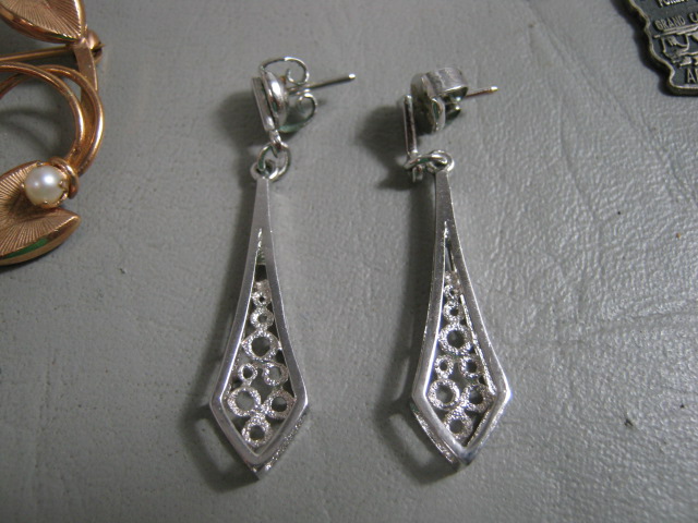 Vtg Sterling Silver Gold GF Jewelry Lot Earrings Charm Bracelets Bulova Watch NR 3