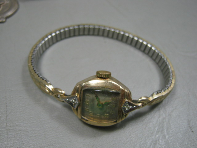 Vtg Sterling Silver Gold GF Jewelry Lot Earrings Charm Bracelets Bulova Watch NR 9