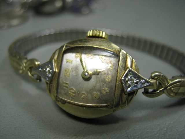 Vtg Sterling Silver Gold GF Jewelry Lot Earrings Charm Bracelets Bulova Watch NR 10