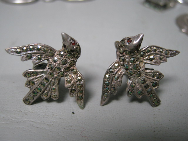 Vtg Sterling Silver Gold GF Jewelry Lot Earrings Charm Bracelets Bulova Watch NR 18