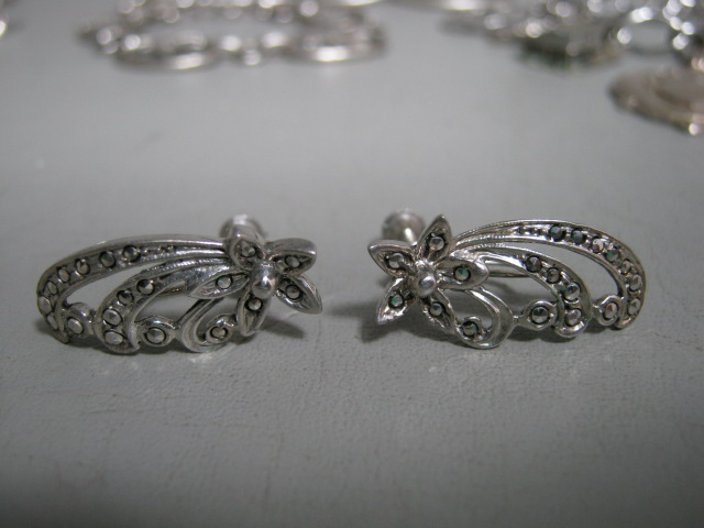 Vtg Sterling Silver Gold GF Jewelry Lot Earrings Charm Bracelets Bulova Watch NR 21