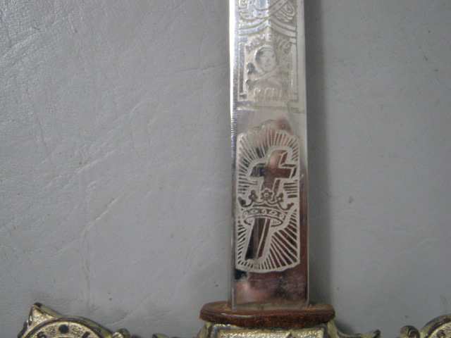 Vtg Antique Freemason Mason Masonic Knights Templar Sword W/Scabbard MC Lilley 4