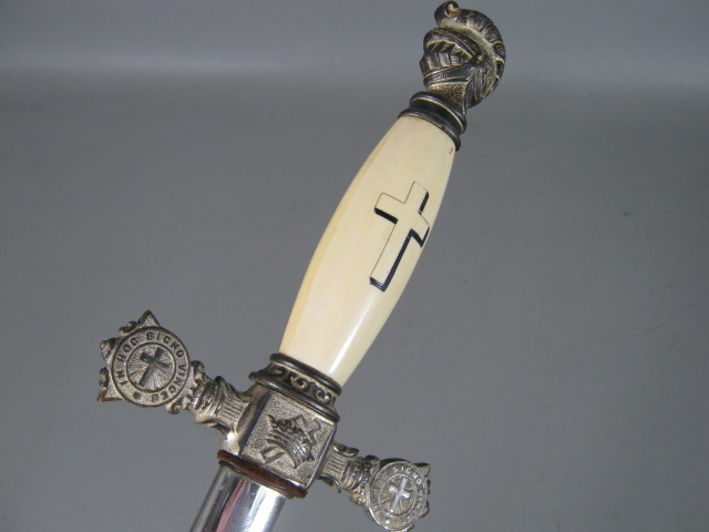 Vtg Antique Freemason Mason Masonic Knights Templar Sword W/Scabbard MC Lilley 21