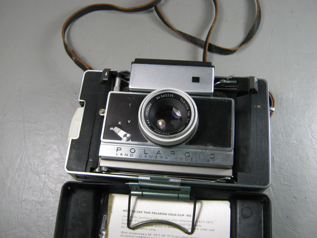 Polaroid 180 Land Instant Film Camera Tominon 1:4.5 f=114mm Lens + Cold Clip 193 2