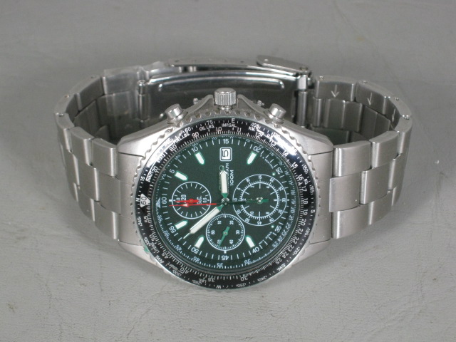 Seiko 7T92-0CF0 Mens Triple Chronograph Watch Wristwatch 100M Stainless Steel NR